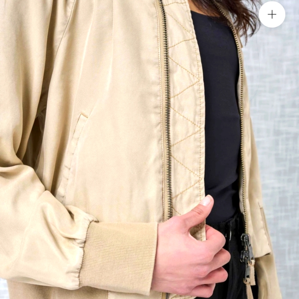 Women's Tan Bomber Jacket